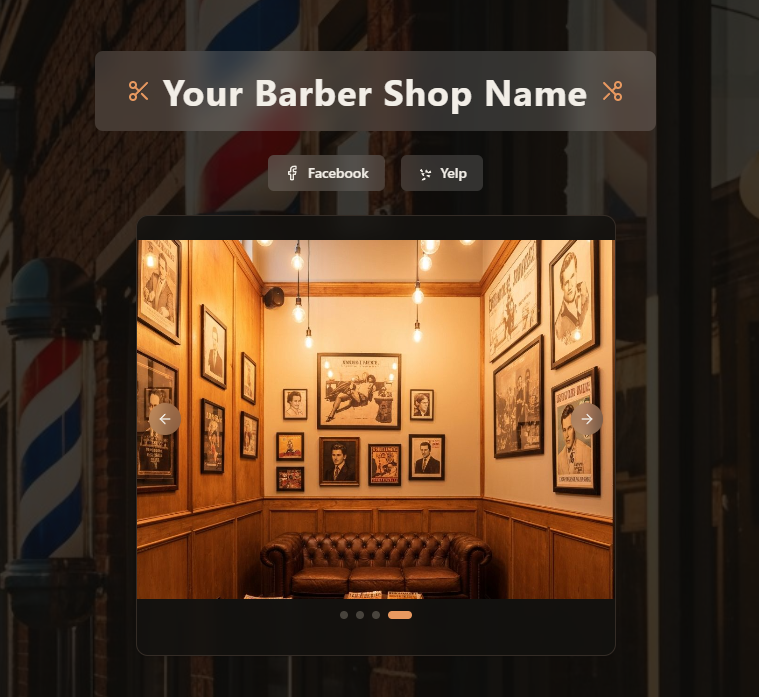 Screenshot of Barber Shop Site