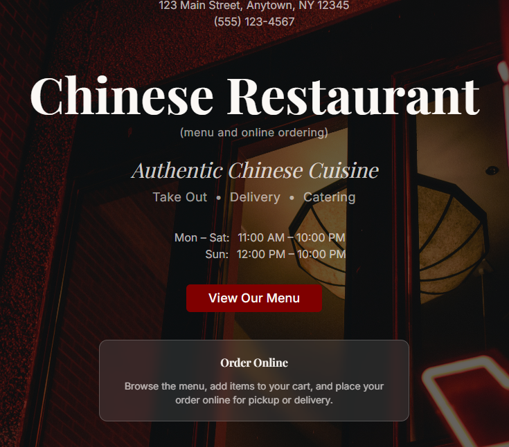 Screenshot of Restaurants with online ordering and take out